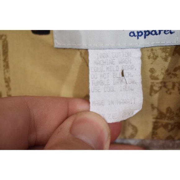 Men's Vintage Bishop Street Hawaiian Sunset Print Yellow Dad Shirt 2XL - Picture 3 of 7